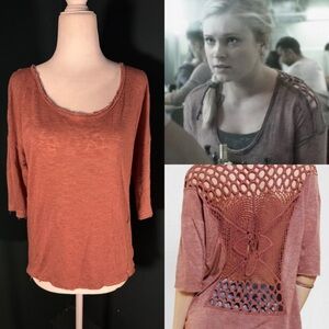 Staring At Stars • Crotchet Back Embroidered Top • Rose Pink M